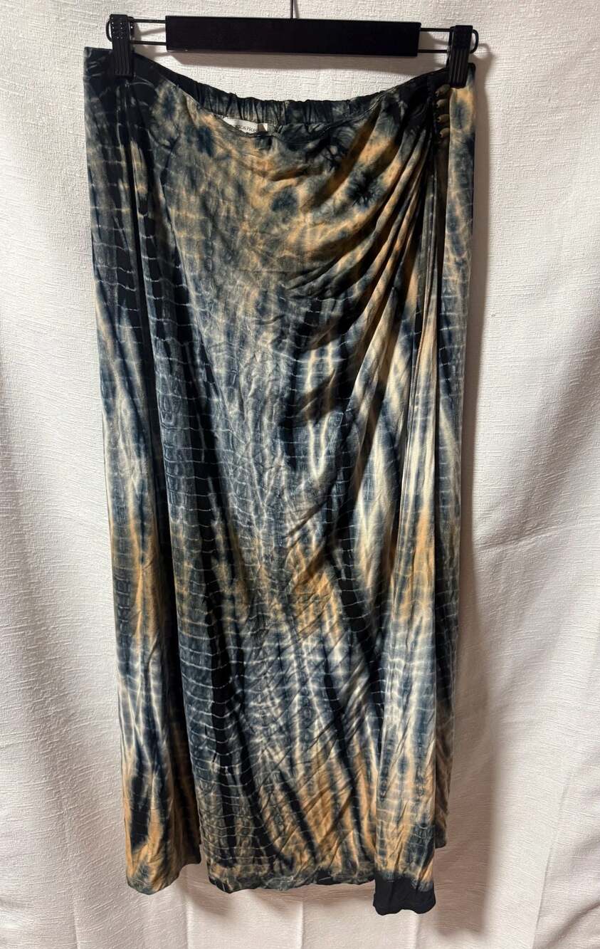 Boston Proper Tie-Dye Elastic Waist Maxi Skirt with Side Detail